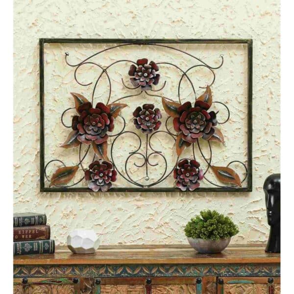 Beautiful Iron Rose Frame Wall Decor Piece 001