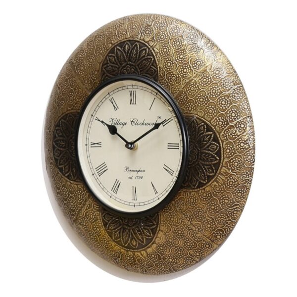 Brown Wooden Analog Vintage Wall Clock 02