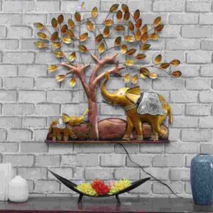 Elephant Under Tree Wall Art with Led 1