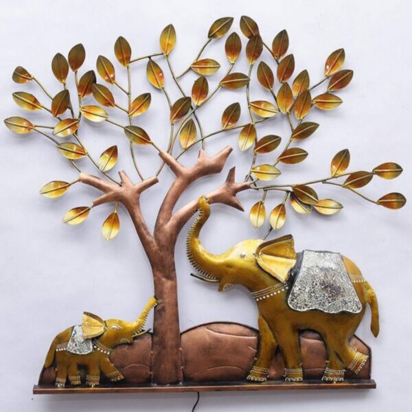 Elephant Under Tree Wall Art with Led 2