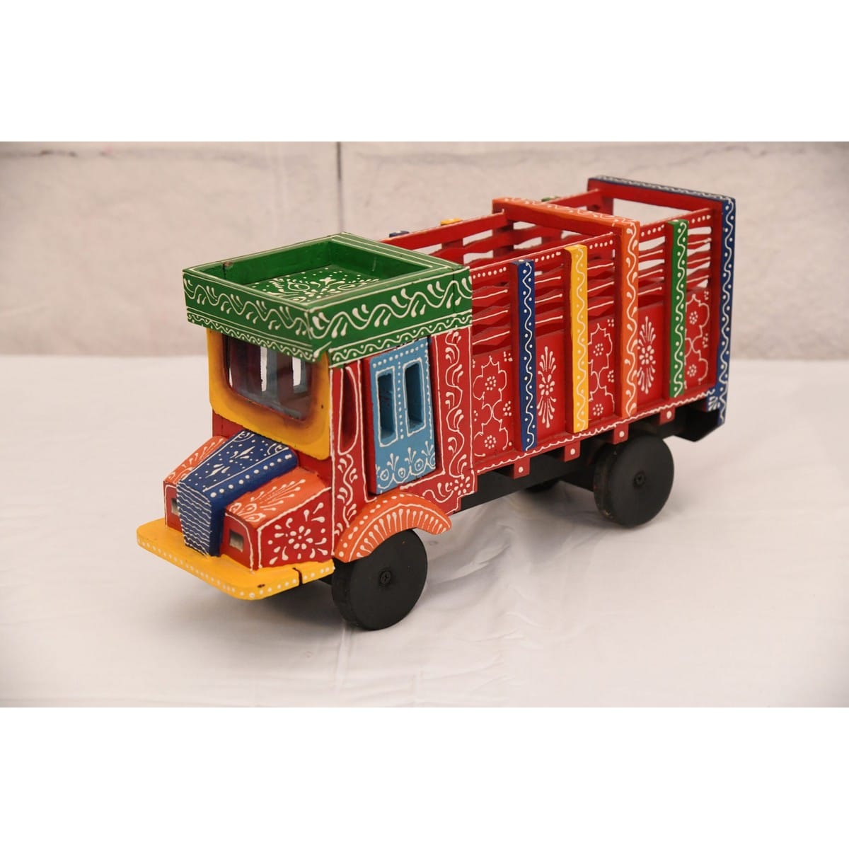 Vibrant Handmade Wooden Truck Decor Ornament