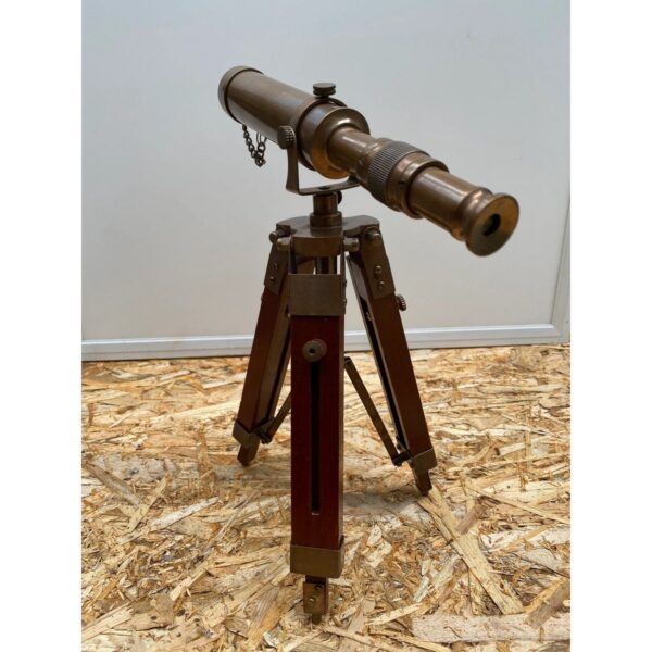 Antique Style Brass Made Marine Telescope With Wooden Made Tripod 4