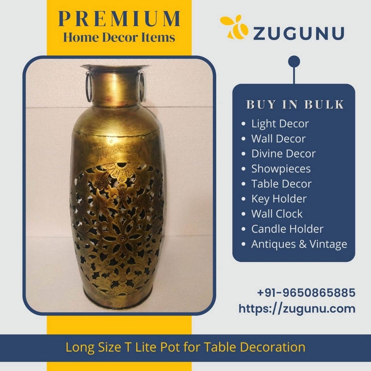 A Long Size T lite Pot For Your Table Top Decoration