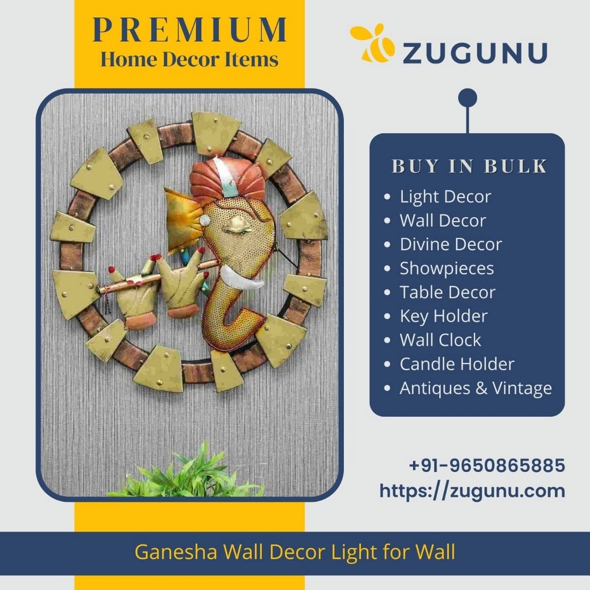 Buy Ganesha Wall Decor Light For Wall Online From ZuGuNu