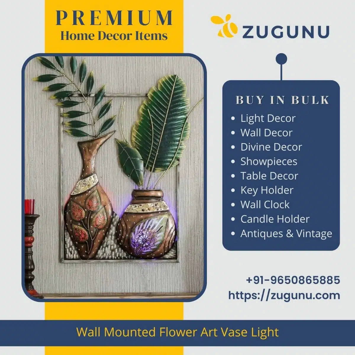 Buy Wall Mounted Flower Art Vase Light from ZuGuNu