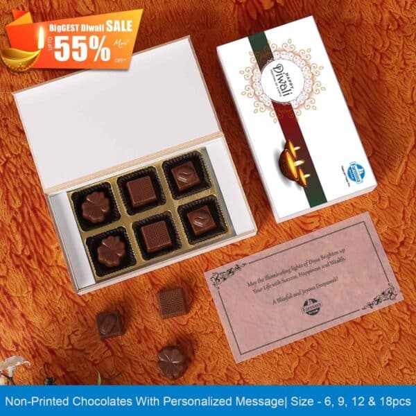 Delicate Designer White Box Of Personalized Chocolates