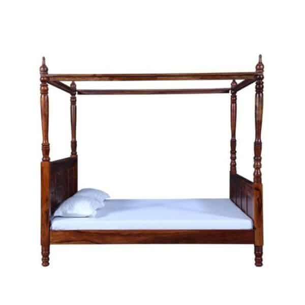 Attractive Solid Wooden Bed In Honey Oak Finish 3