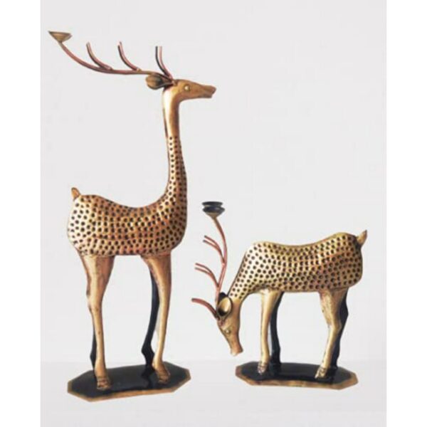 Beautiful Home Decor Showpiece Deer Family With Candle Holders
