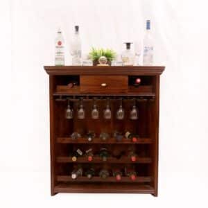 Compact Wooden Bar Cabinet Teak Wood 1