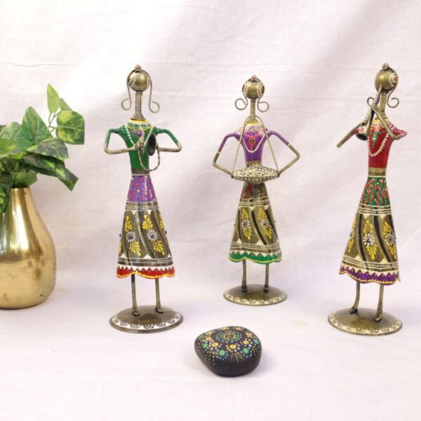 IRON PAINTED MUSICAL LADY SET OF – 3