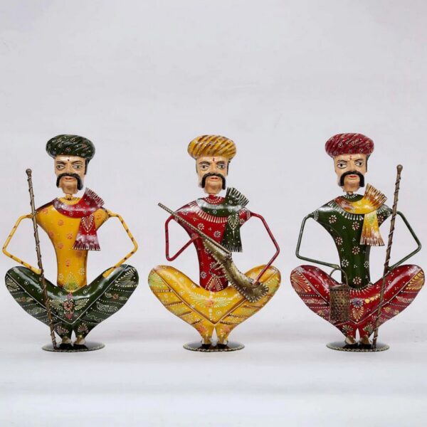Indian Musicians Rajasthani Art Human Showpiece Set Of 2 3