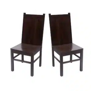 Long Back Wooden Dinning Chair Set of 2
