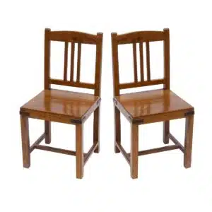 Low Height Teak Wood Chair Set of 2