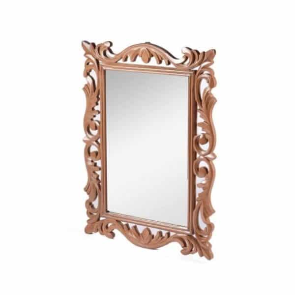 Mango Wood Rectangle Wall Mirror in Brown Color Amazing Design For Walnut Finish1