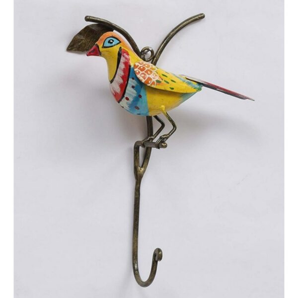 Multicolour Iron Metal Painted Wall Tree Bird Key Holder1