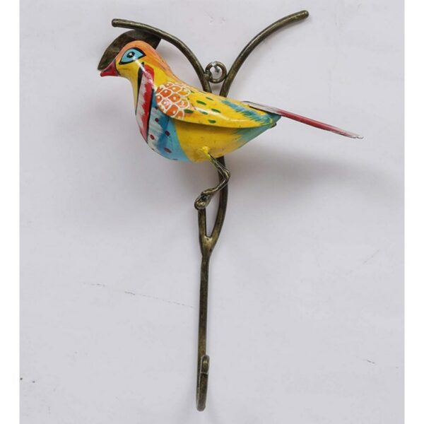 Multicolour Iron Metal Painted Wall Tree Bird Key Holder2