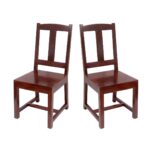 Natural Tone Simple Country Wood Chair Set of 2