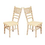Off White Distress Finished Chair Set of 2