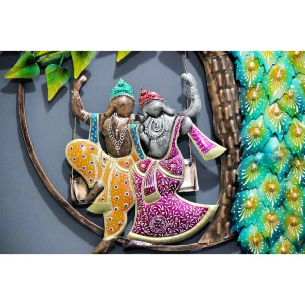 Peacock Art With LED Radha Krishna 4
