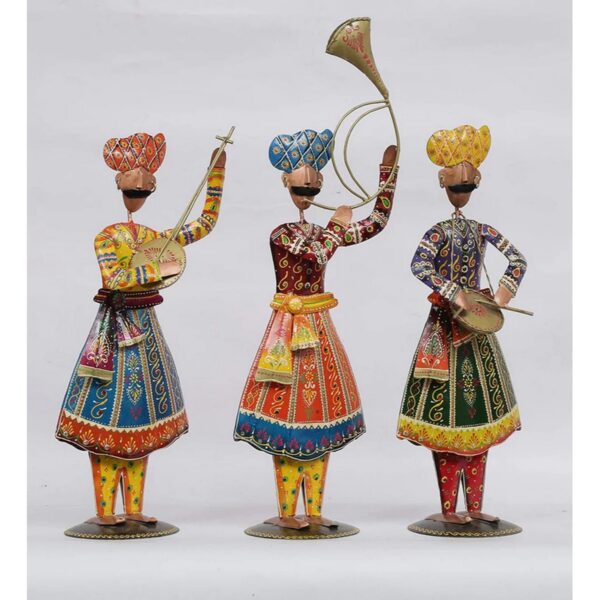 Rajasthani Art Music Band Human Showpiece Set Of 3 2