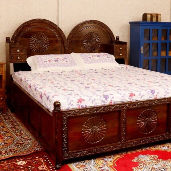 Sheesham Antique Finish Bed With storage box5