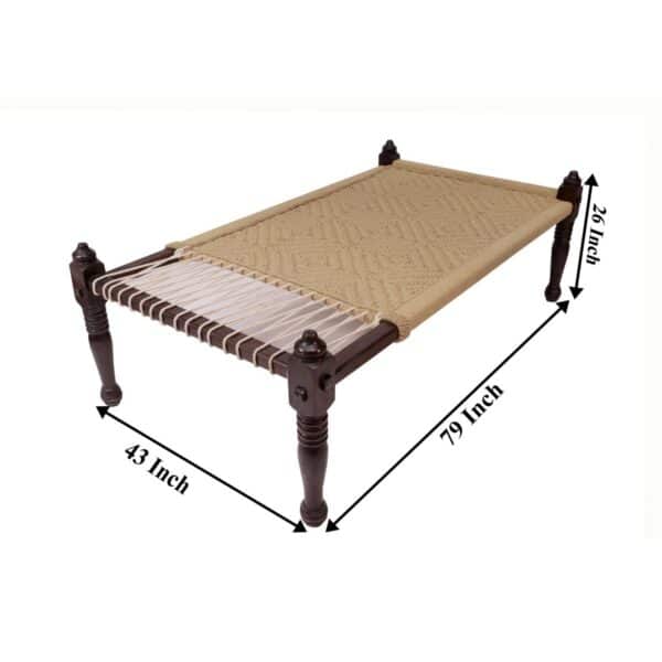 Sheesham Wood Indian Classical Weaved Day Bed1