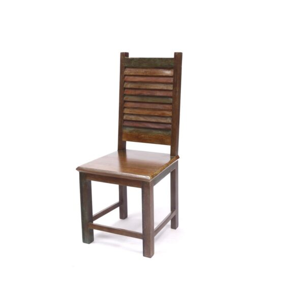 Shutter Back Old Colour Wood Chair Set of 21