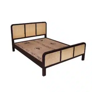 Solid Teak Traditional Cane Bed