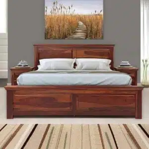 Sophia Solid Wood Queen Bed With Storage Box 4