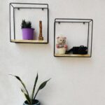 Square Single Tier Decorative Small Wooden Shelf 1