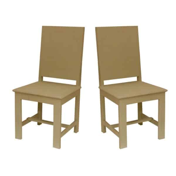 Stylish Simple Cream Hued Chair Set of 2