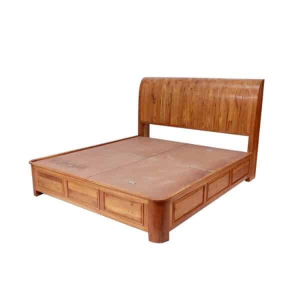 Teak Sleigh Double Bed With Storage Box4
