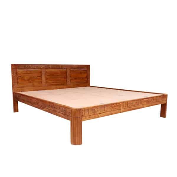 Teak Wood Carved Folk Concept Compact Bed4