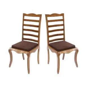 Teak Wood Long Back Dining Chair Set of 2