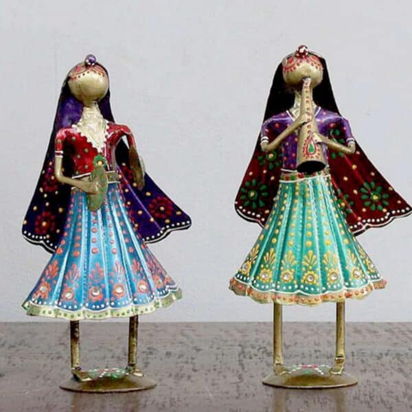 Tribal Lady Musicians Mini Human Figurines Set Of 3 3
