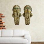 Tribal Mask In Wrought Iron Of Man And Woman Wall Decor
