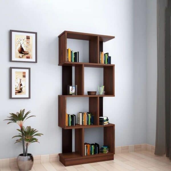 Walnut Finish Wooden Book Shelves