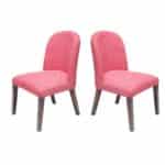 Wood Stylish Pink Dinning Office All Purpose Chair Set of 2
