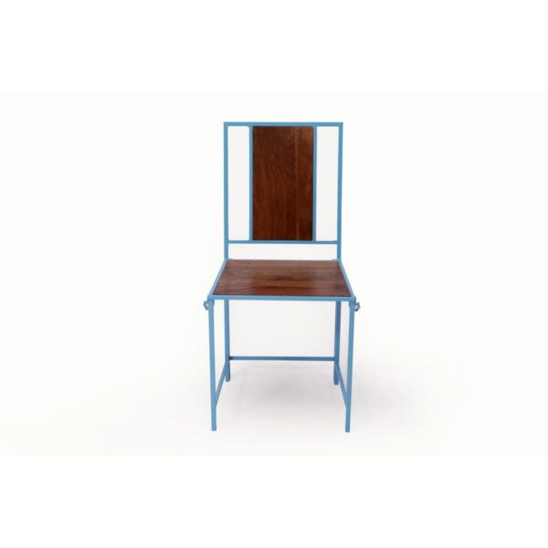 Blue Wooden Metallic Dinning Folding Chair Set of 21