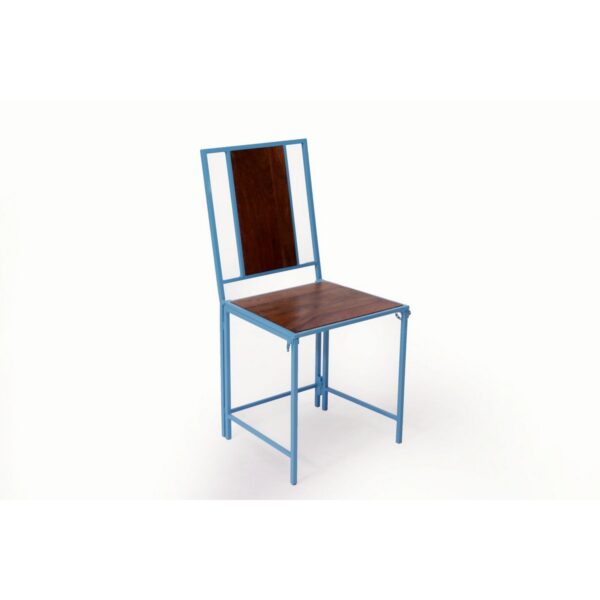 Blue Wooden Metallic Dinning Folding Chair Set of 22