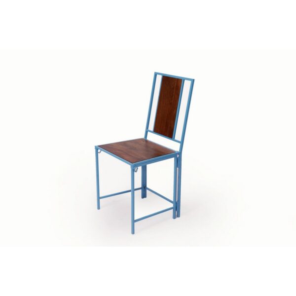 Blue Wooden Metallic Dinning Folding Chair Set of 24