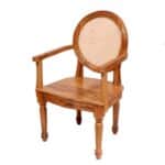 Cane Back Sturdy Wood Arm Chair