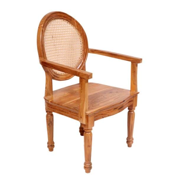 Cane Back Sturdy Wood Arm Chair2