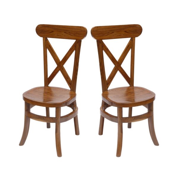 Criss Cross Curved Dining Chair Set of 2