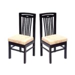 Curved Striped Black Touch Chair Set of 2