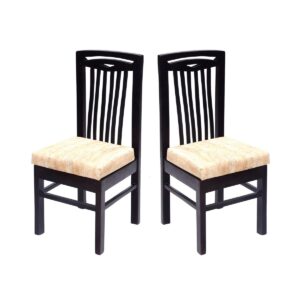 Curved Striped Black Touch Chair Set of 2