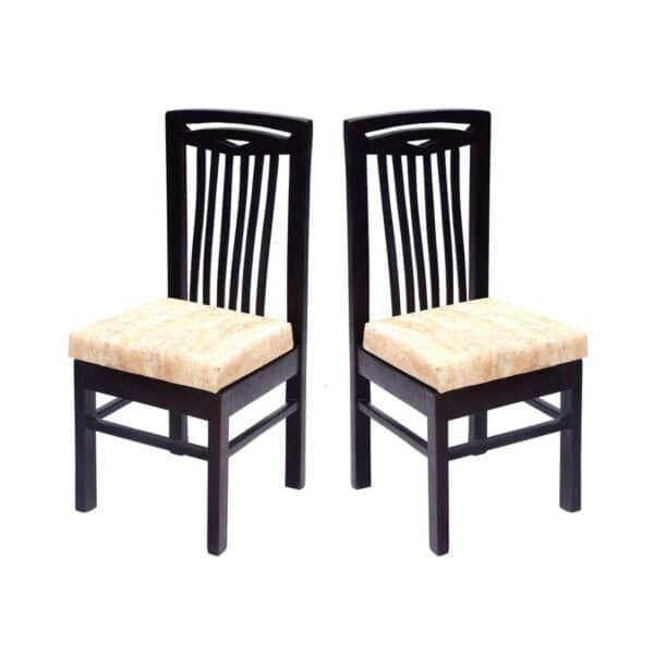 Curved Striped Black Touch Chair Set of 2