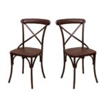 Dark Brown Metal Exotic Hue Chair Set of 2