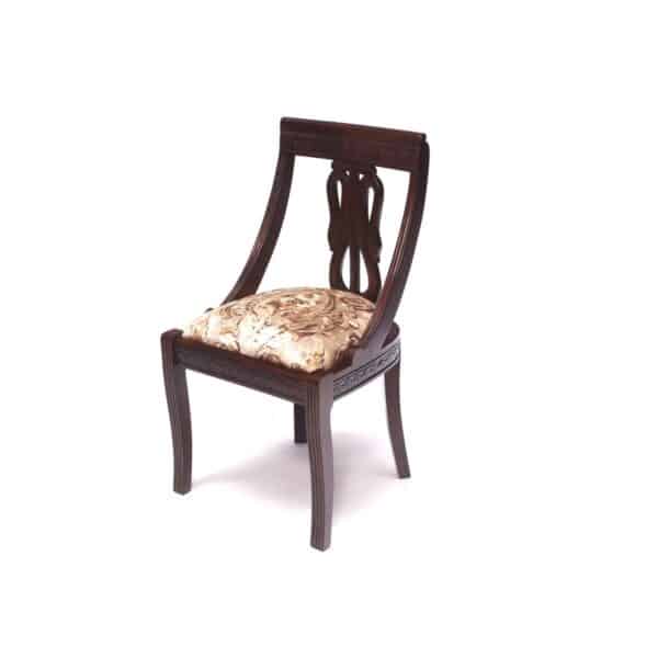 Dark Tone Flora Wooden Carved Chair Set of 21