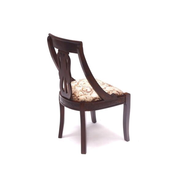 Dark Tone Flora Wooden Carved Chair Set of 22